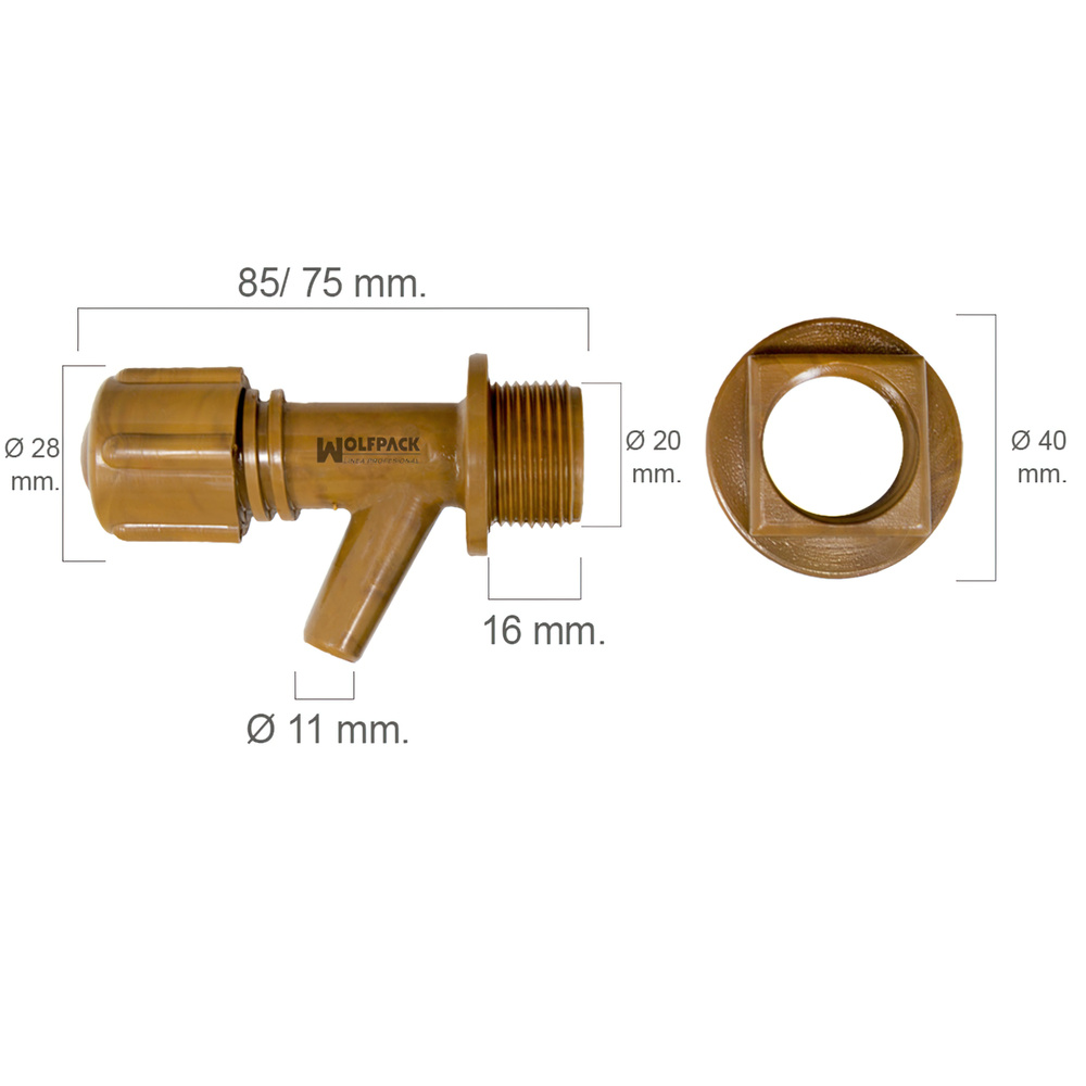 Grifo barril pl&aacute;stico - Tama&ntilde;o mini. - Con tuerca. - Especial para bidones con rosca de 1/2" - Articulo tambien conocido como grifo tonel, grifo toneles.